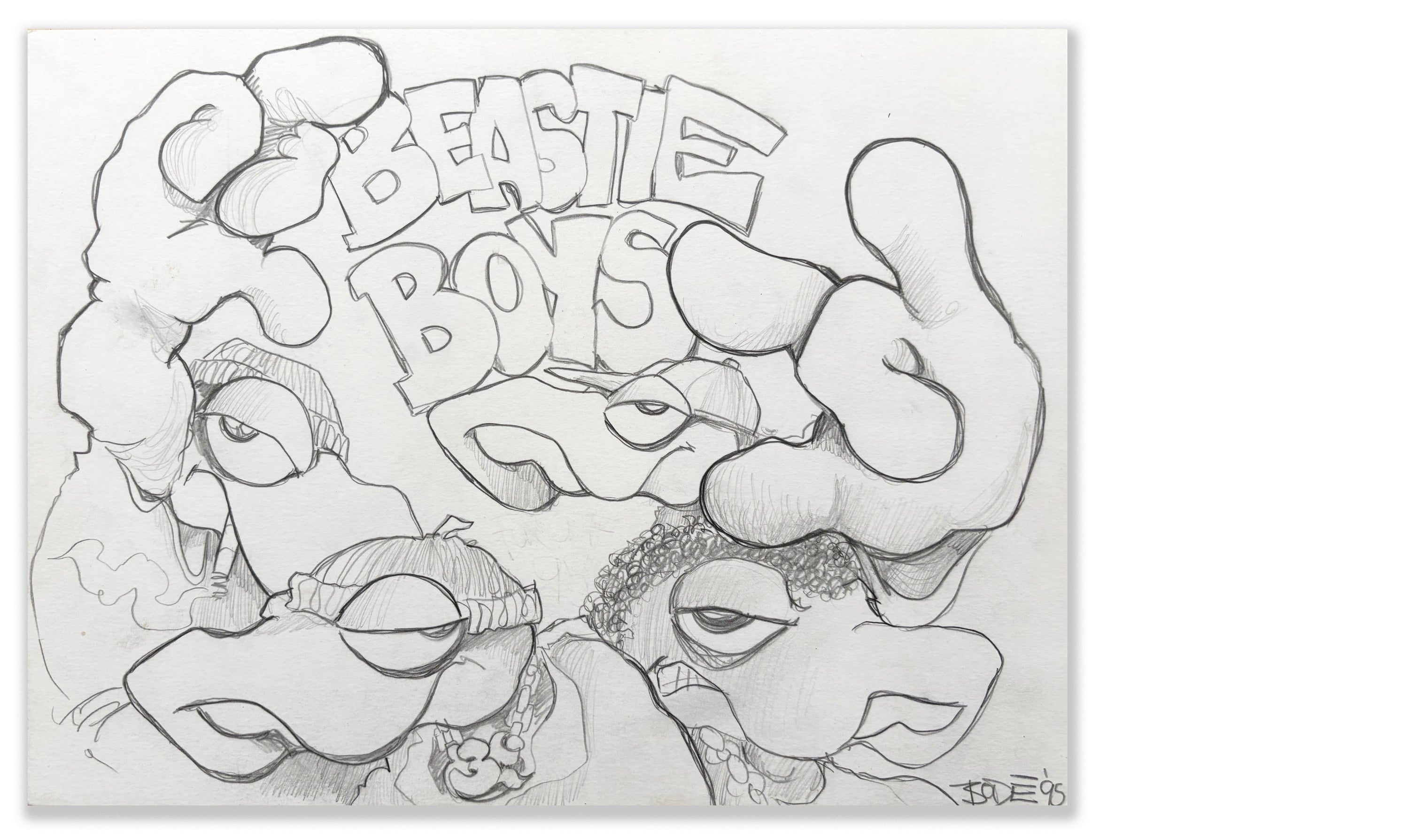 MARK BODE  "Beastie Boy Lizards" Drawing