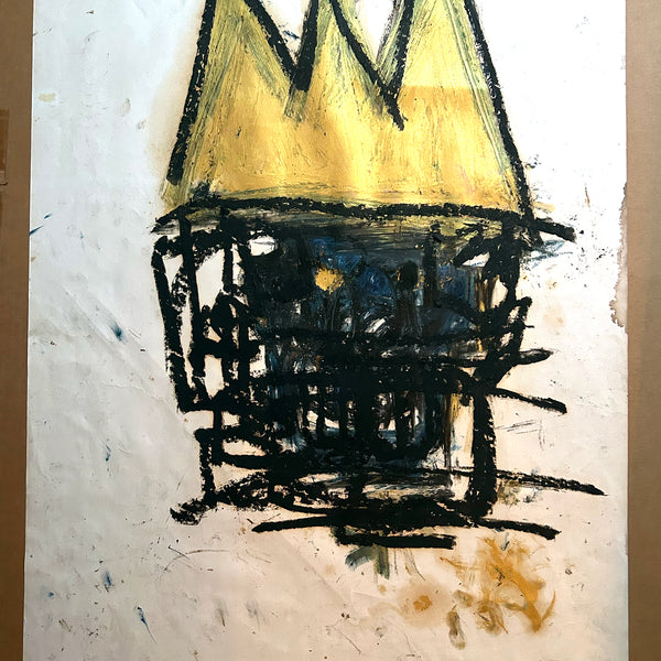 Jean Michel Basquiat "Black Skull w/Crown"