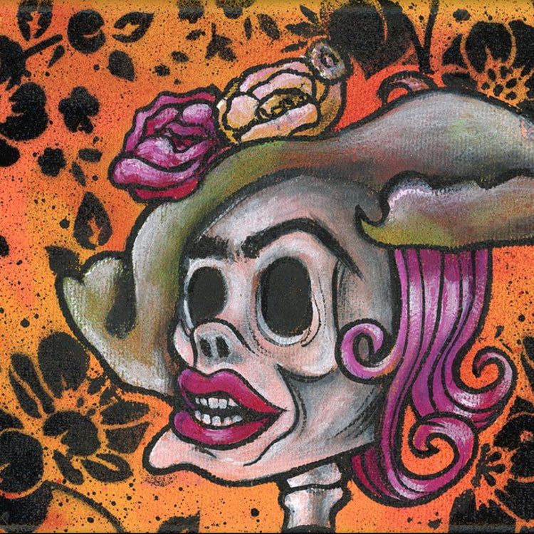 LADY PINK - "Skeleton PINK" Painting.