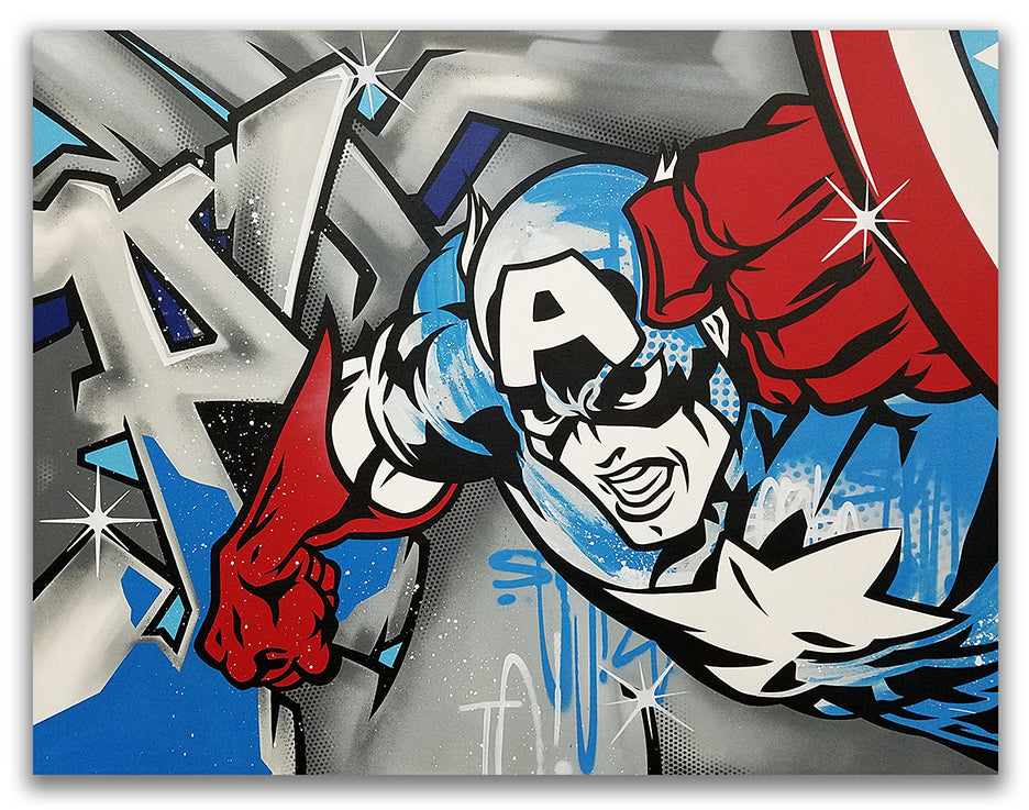 SEEN  -  "Captain America"  Aerosol on  Canvas