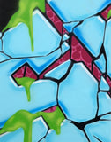GRAFFITI ARTIST SEEN  -  "Block Buster Cracked S"  Aerosol on  Canvas