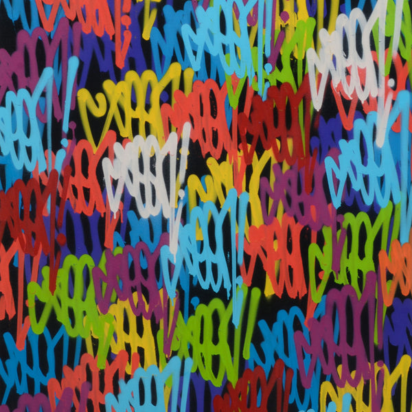 GRAFFITI ARTIST SEEN  -  "Multi Tags"  Aerosol on  Canvas