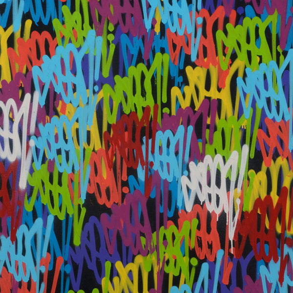 GRAFFITI ARTIST SEEN  -  "Multi Tags"  Aerosol on  Canvas