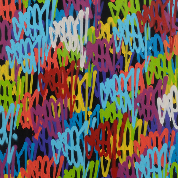 GRAFFITI ARTIST SEEN  -  "Multi Tags #5"  Aerosol on  Canvas