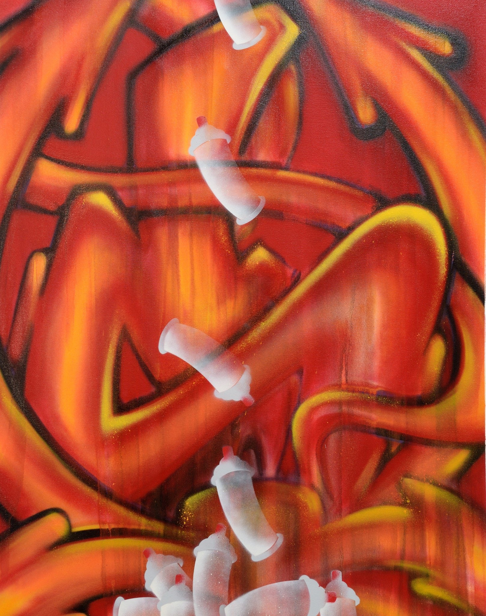 SEEN  -  "Red devil Tail"  Aerosol on  Canvas