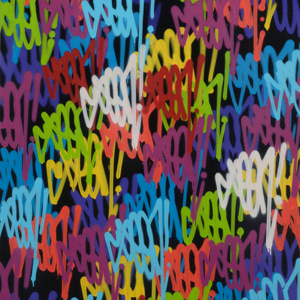 GRAFFITI ARTIST SEEN  -  "Multi Tags #6"  Aerosol on  Canvas