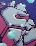 GRAFFITI ARTIST SEEN  -  "Block Buster Cracked S"  Aerosol on  Canvas