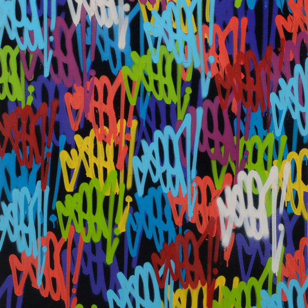 GRAFFITI ARTIST SEEN  -  "Multi Tags #7"  Aerosol on  Canvas