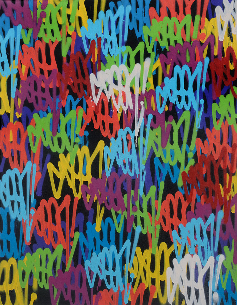 GRAFFITI ARTIST SEEN  -  " Tag painting"  Aerosol on  Canvas