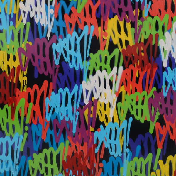 GRAFFITI ARTIST SEEN  -  "Multi Tags #17"  Aerosol on  Canvas