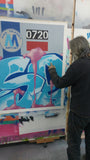 GRAFFITI ARTIST SEEN  -  "MTA "  Aerosol on  Canvas