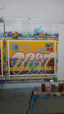 GRAFFITI ARTIST SEEN  -  "MTA Service Train - Vandal Squad"  Aerosol on  Canvas-