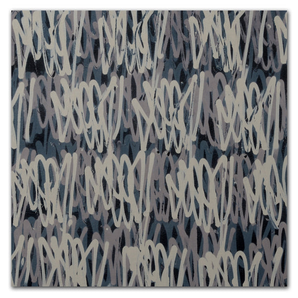 GRAFFITI ARTIST SEEN  -  "Grey  Multi  Tags"  Aerosol on  Canvas