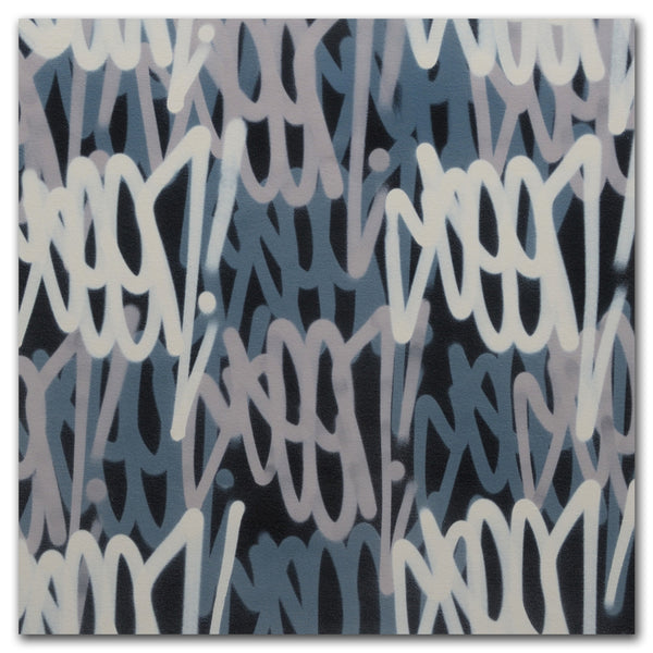 GRAFFITI ARTIST SEEN  -  "Grey  Multi  Tags"  Aerosol on  Canvas