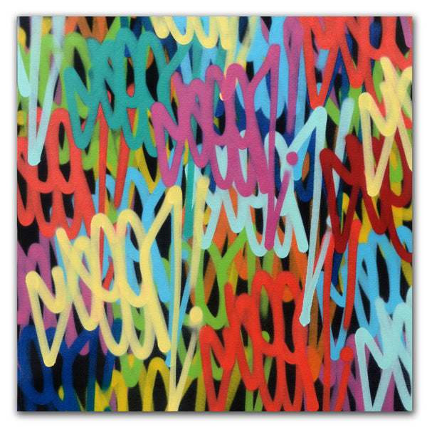 GRAFFITI ARTIST SEEN  -  " Multi Tags"  Aerosol on  Canvas