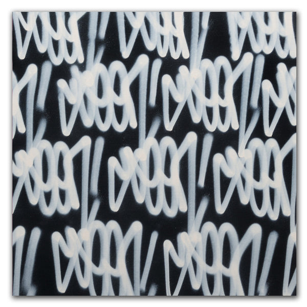 GRAFFITI ARTIST SEEN  -  " B&W Multi  Tags"  Aerosol on  Canvas