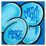 GRAFFITI ARTIST SEEN  -  "Signature Bubble"   Aerosol on  Canvas