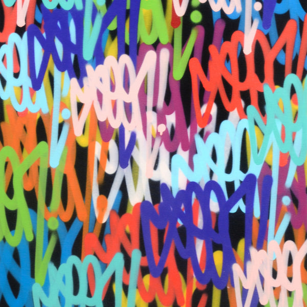 GRAFFITI ARTIST SEEN  -  " Multi  Tags - LARGE"  Aerosol on  Canvas
