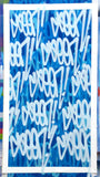 GRAFFITI ARTIST SEEN  -  " Blue Multi  Tags  - LARGE"  Aerosol on  Canvas
