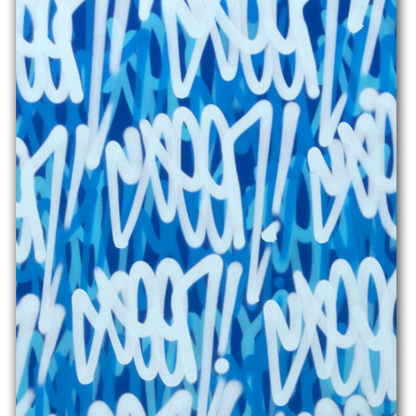 GRAFFITI ARTIST SEEN  -  " Blue Multi  Tags  - LARGE"  Aerosol on  Canvas