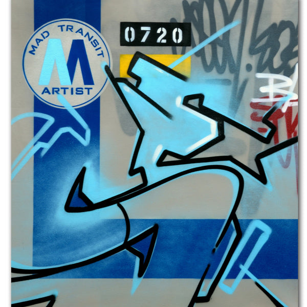 GRAFFITI ARTIST SEEN  -  "MTA"  Aerosol on  Canvas
