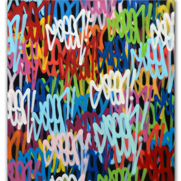 GRAFFITI ARTIST SEEN  -  "Multi Tags #3"  Aerosol on  Canvas