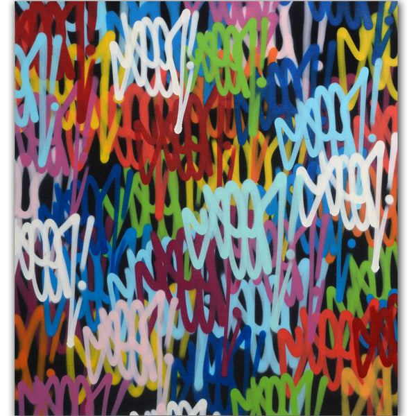 GRAFFITI ARTIST SEEN  -  "Multi Tags #4"  Aerosol on  Canvas