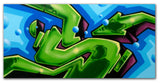 GRAFFITI ARTIST SEEN  -  "Untitled Green Long S"  Aerosol on  Canvas