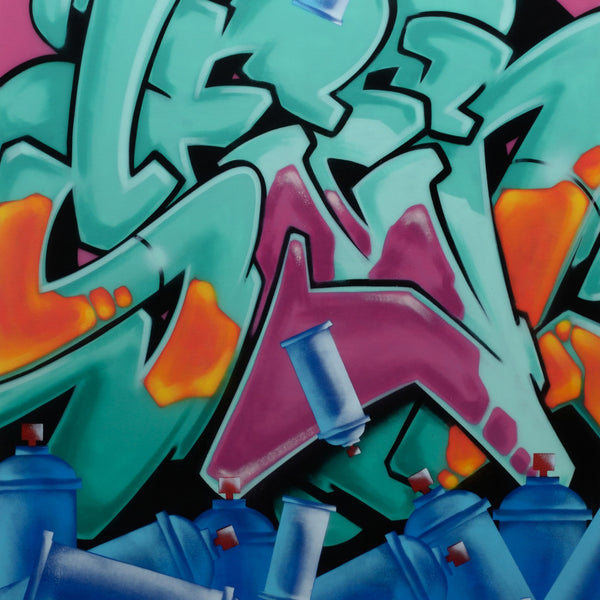 GRAFFITI ARTIST SEEN  -  "Fallen Cans (night)"