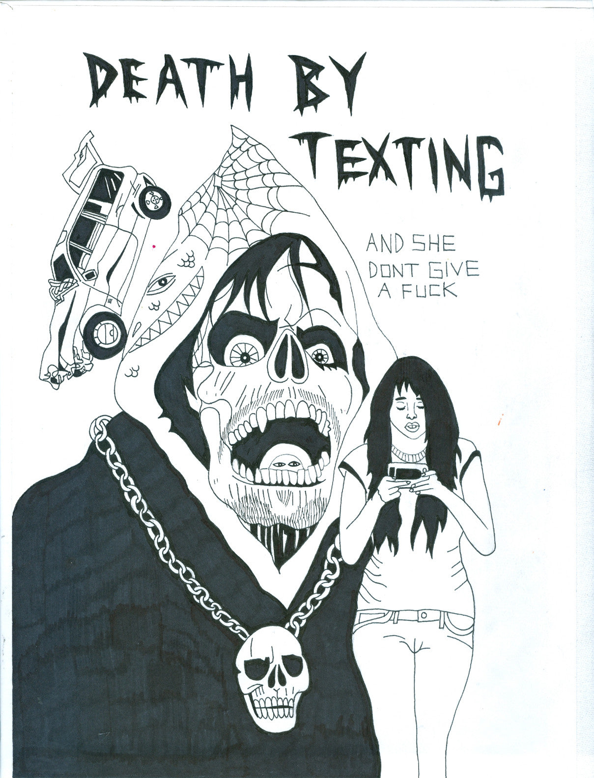 ALBERT REYES - "Death by Texting "Drawing