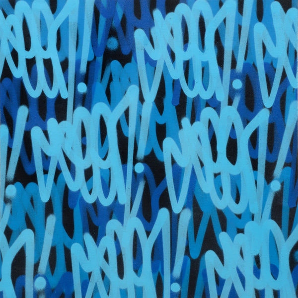 GRAFFITI ARTIST SEEN  -  "Blue Multi  Tags 1"  Aerosol on  Canvas