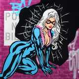 SEEN  -  "Black Cat"  Aerosol on  Canvas