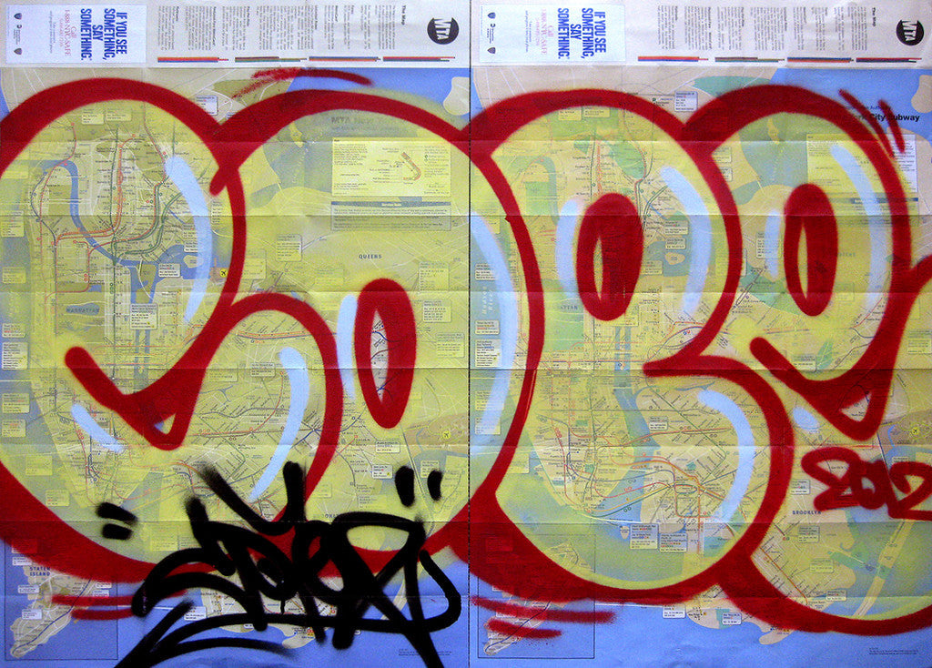 COPE 2 - "Yellow Bubble Diptych" MTA NYC Subway Map