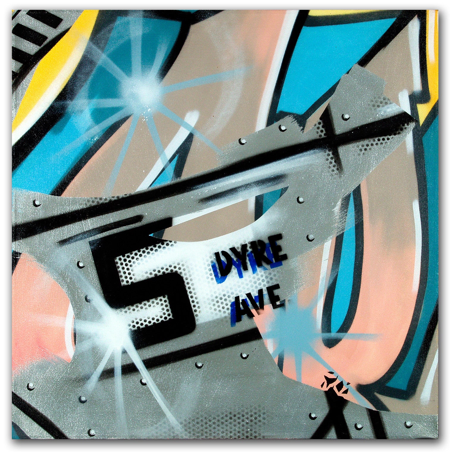 JOHN "CRASH" MATOS - "N.Y.C attempts to erase my counter culture" Painting 1987