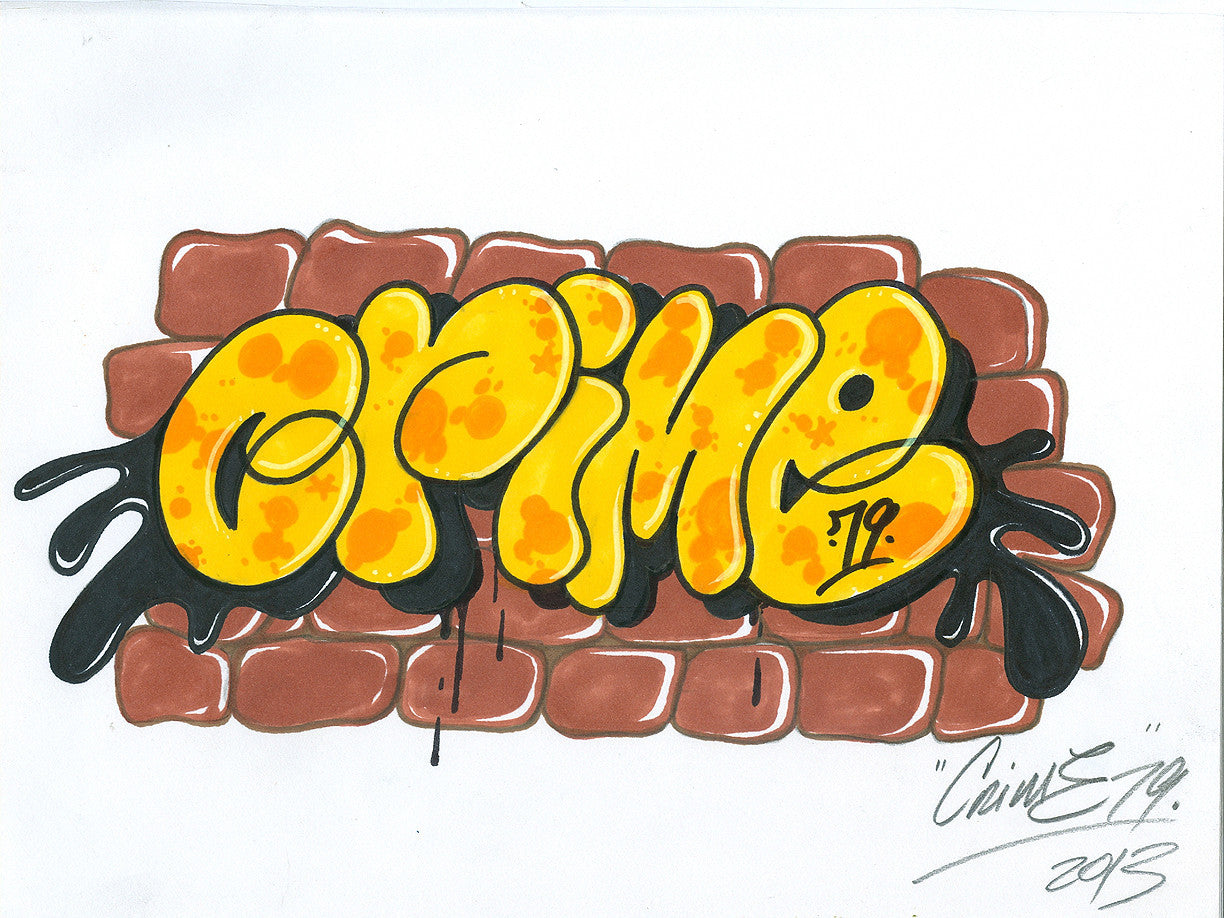 CRIME 79 - "Throw up" Black Book Drawing