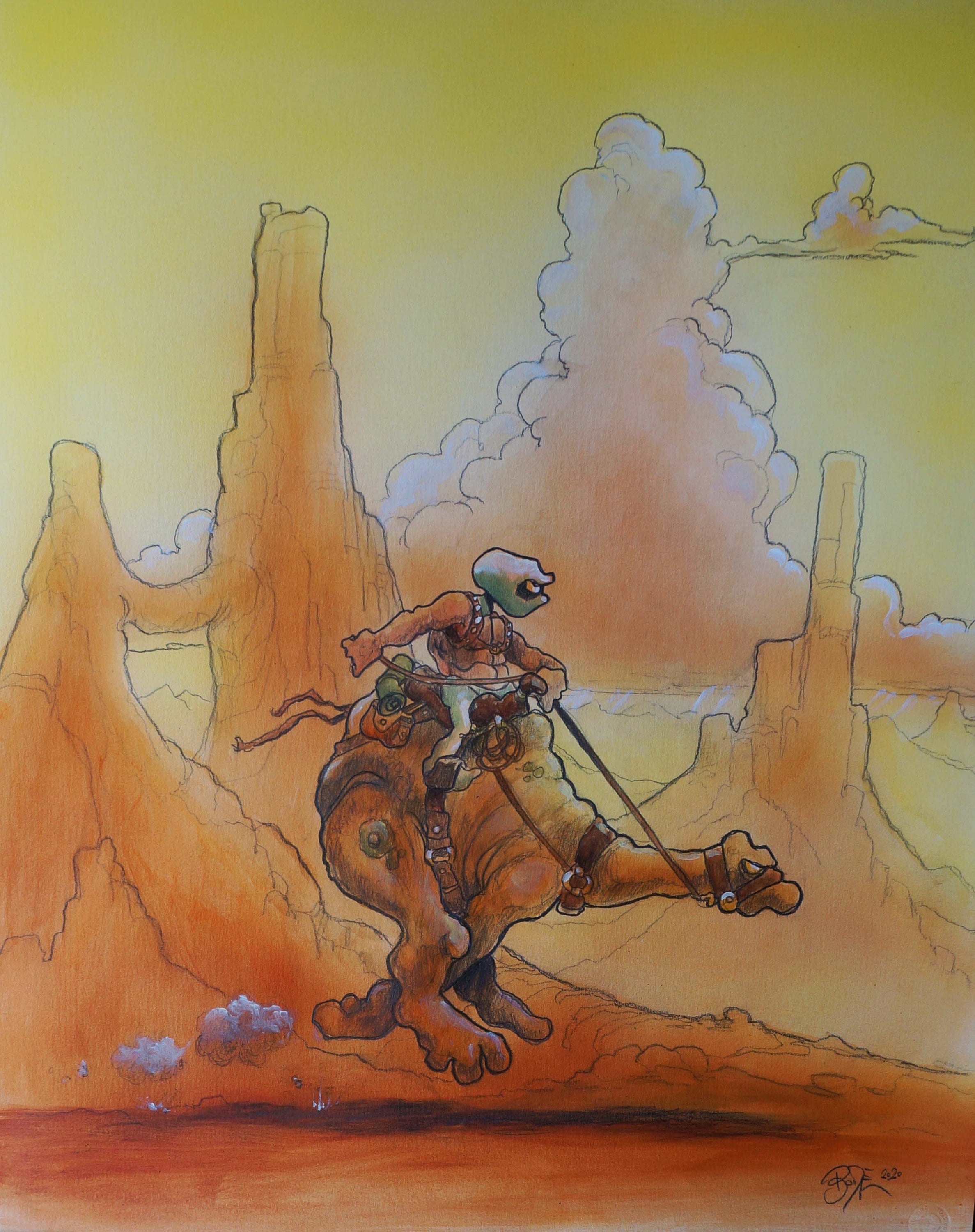 MARK BODE "Cobalt 60 Rides Again " Drawing