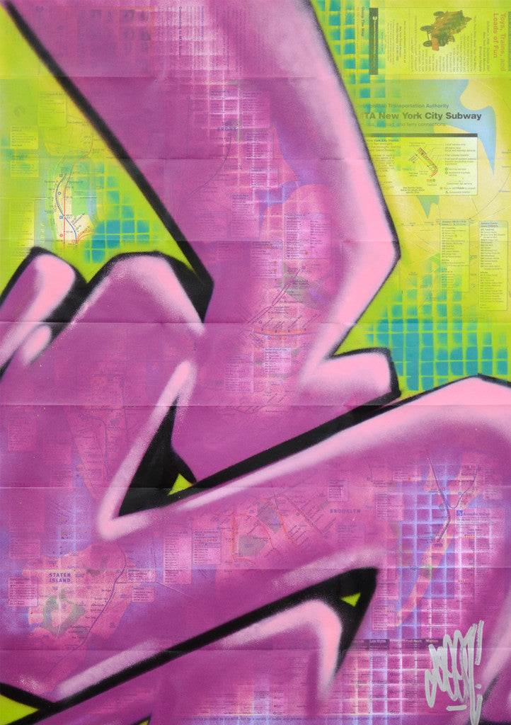 GRAFFITI ARTIST SEEN -  "S Grid #2" NYC Map