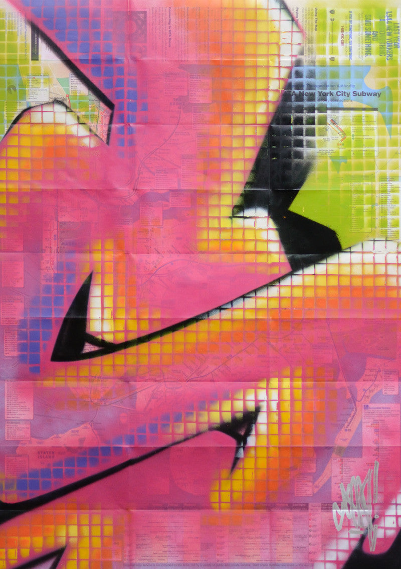 GRAFFITI ARTIST SEEN -  "S Grid #4" NYC Map