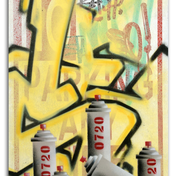 GRAFFITI ARTIST SEEN -  LARGE 18"x24" "No Parking"