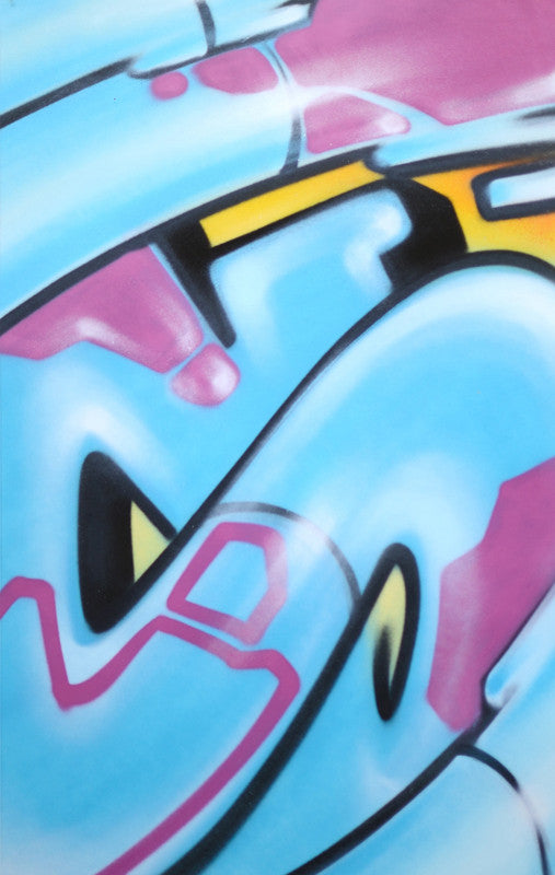 GRAFFITI ARTIST SEEN -  "Subway S #4"  Painting on paper