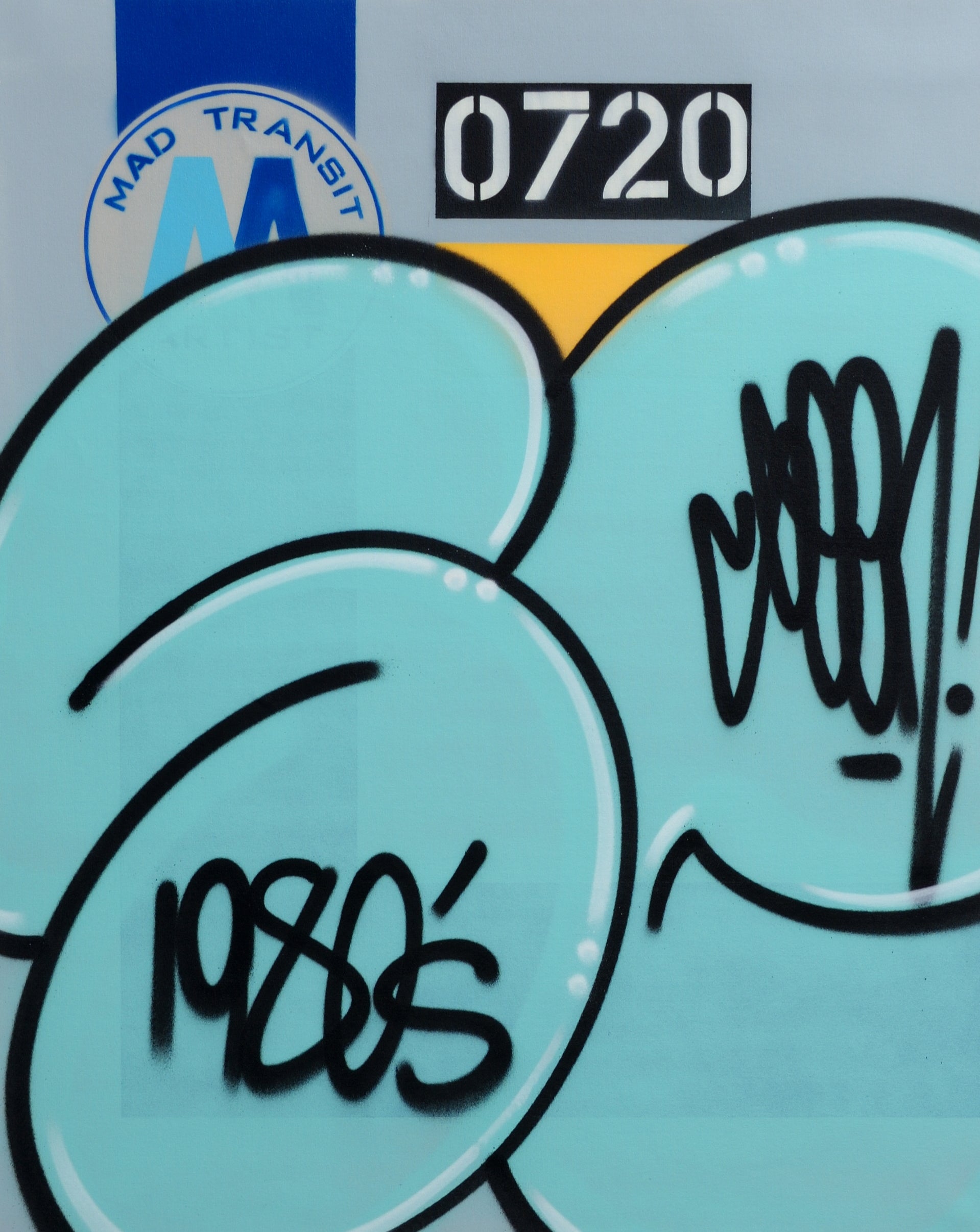 GRAFFITI ARTIST SEEN  -  "MTA"  Aerosol on  Canvas