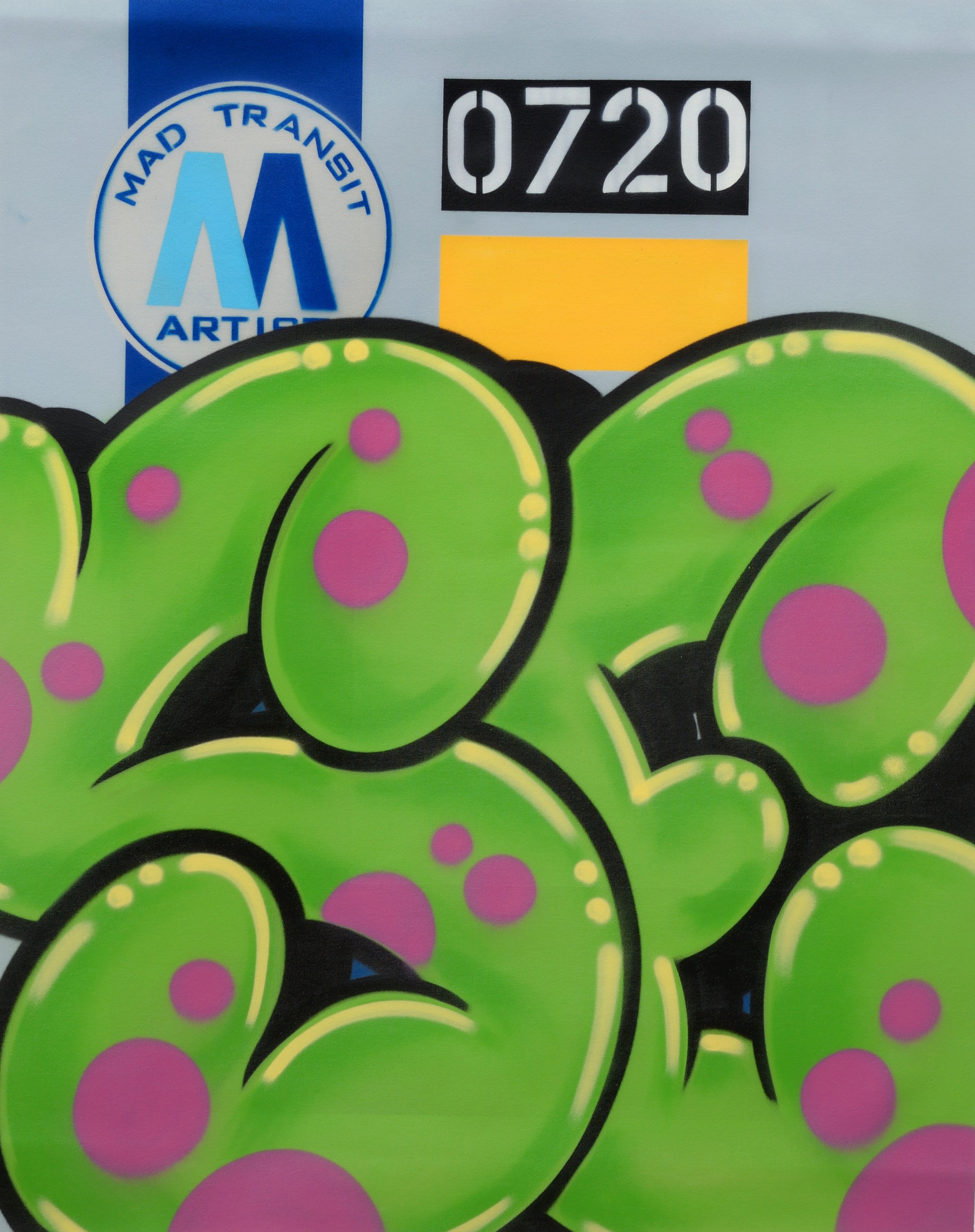 GRAFFITI ARTIST SEEN  -  "MTA"  Aerosol on  Canvas