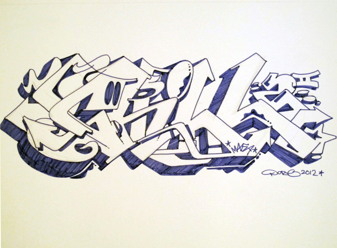 CHRIS "DAZE" ELLIS - "Chill Two" Black Book Drawing