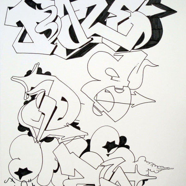 CHRIS "DAZE" ELLIS -  "B&W Outline" Black Book Drawing