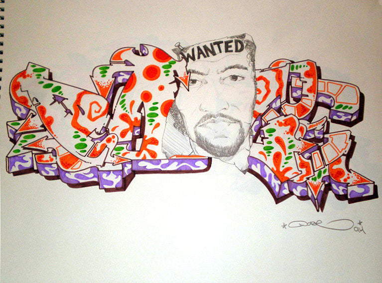 CHRIS "DAZE" ELLIS - "Wanted" Black Book Drawing