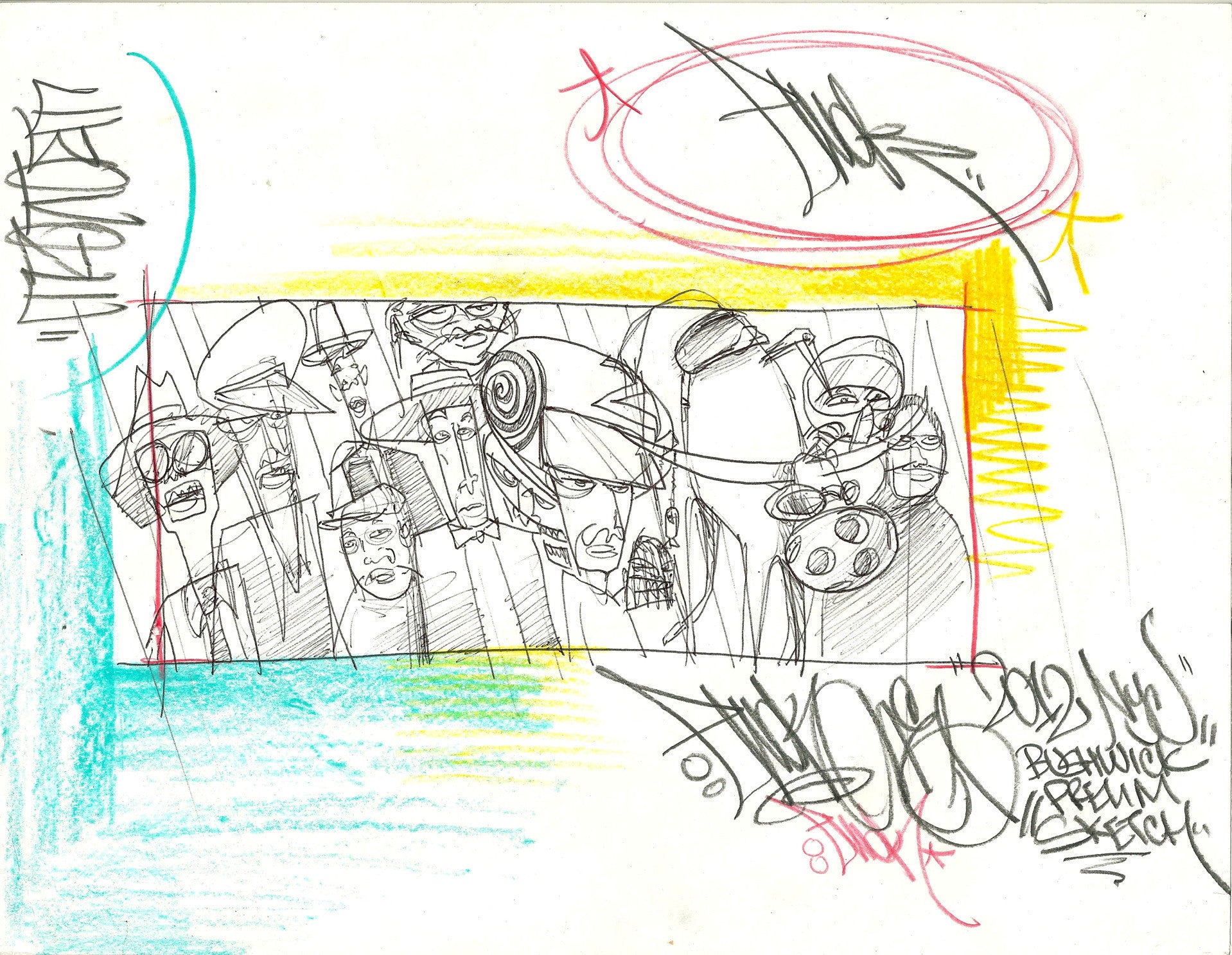 MR EWOK ONE "Bushwick Study" Drawing