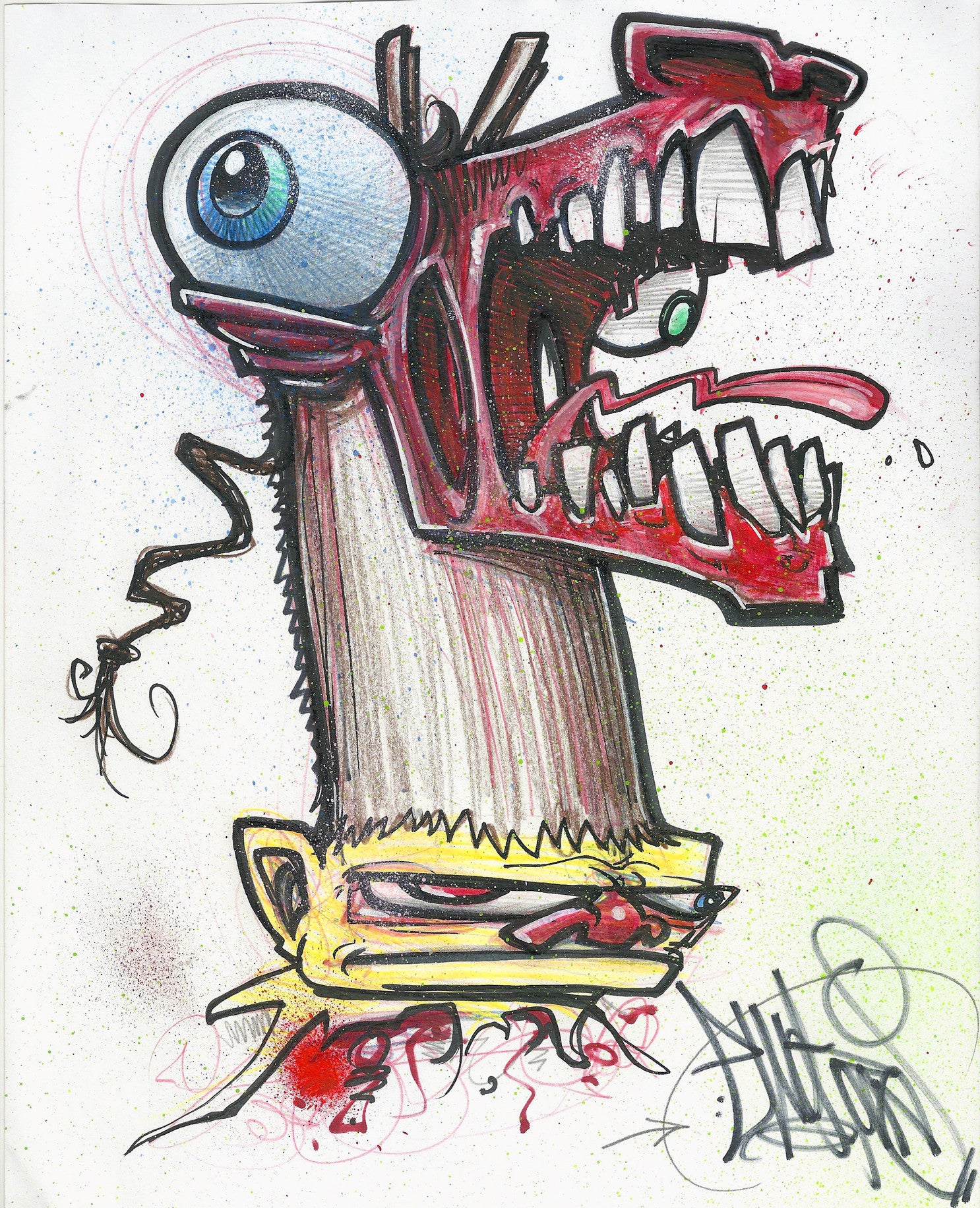 MR EWOK ONE " Death of An Icon" Drawing