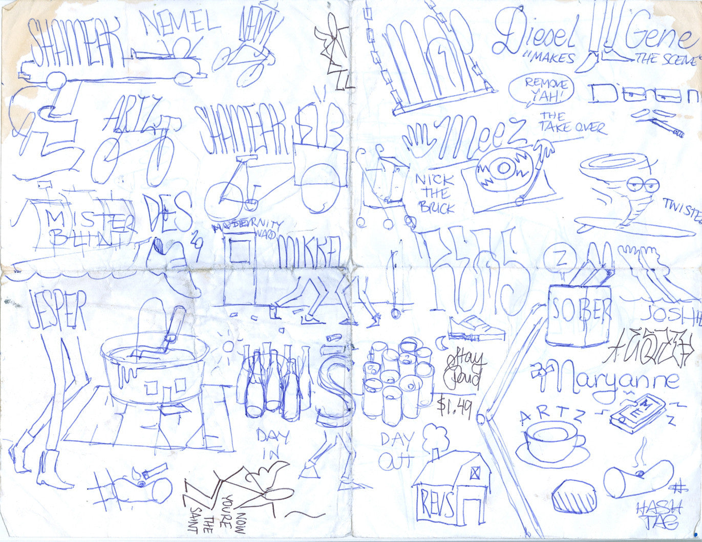 Steve Powers (ESPO)  -  "Study" Ink on paper.