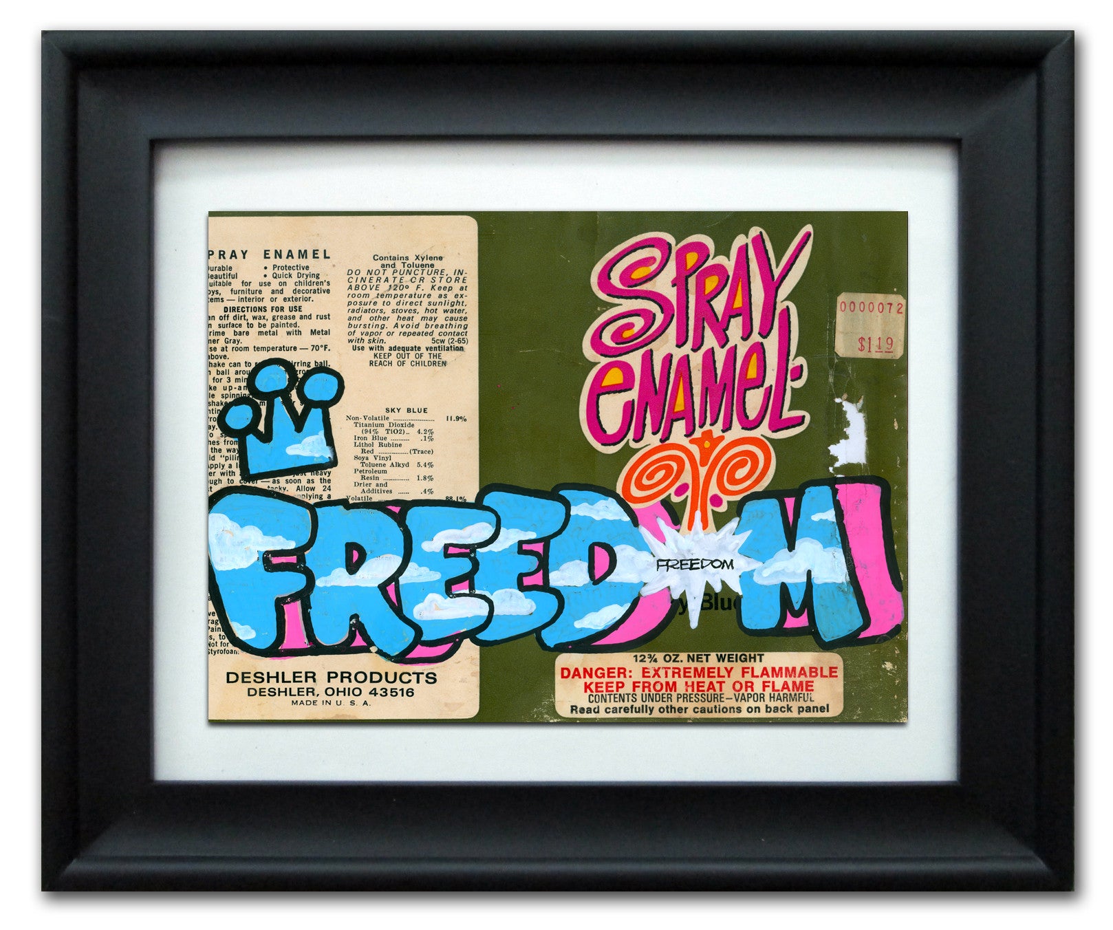 FREEDOM  -  "Spray Enamel" Vintage Label