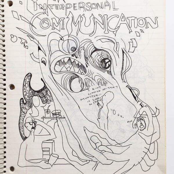 DANIEL JOHNSTON- "Interpersonal Communication" Notebook Drawing 1980